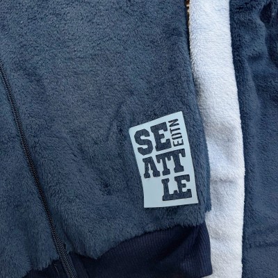 Conj. Jaqueta Seattle com Capuz e Calça de Pelinho - Azul Bebê e Marinho